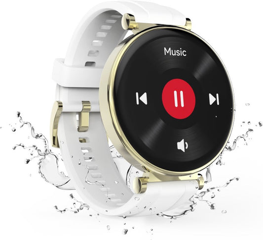 Hama Smartwatch 7000 – Montre Connectée AMOLED 43 mm, Téléphone, Étanche, Or