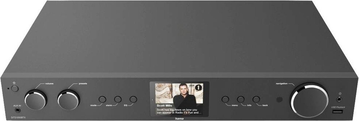 Hama Hifi-tuner DIT2105SBTX DAB+/Radio Internet/Bluetooth® RX/TX/App – Noir