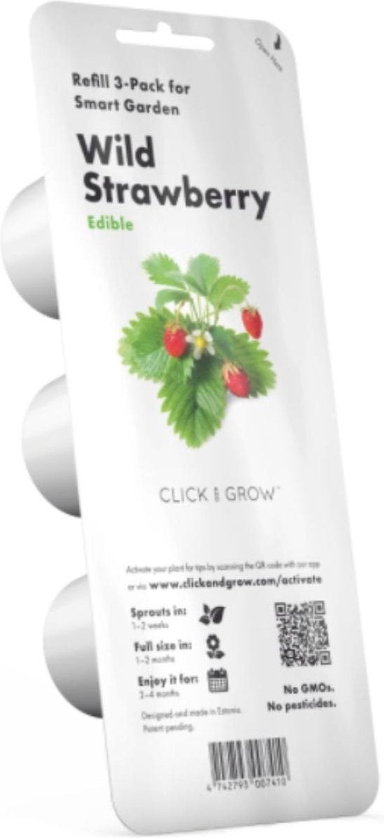 Click & Grow Fraise des bois / 3-pack – Capsules de fraises sauvages pour jardin d’intérieur intelligent