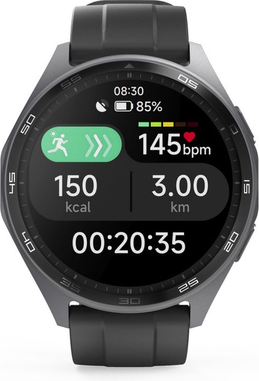 Hama Montre Connectée 7010 – Anthracite – Téléphone, Bluetooth, GPS, Santé, AMOLED, 110+ Modes Sport – 36 mm