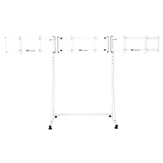 Thermaltake Triple Racing Monitor Stand Pro Snow – Support triple écrans renforcé – Structure en acier réglable – Compatible 32’’ à 55’’ – Blanc