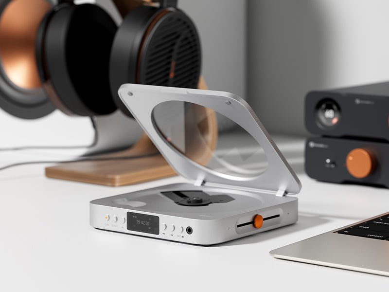 Fosi Audio Merak Silver – Lecteur CD HiFi avec DAC et Ampli Casque