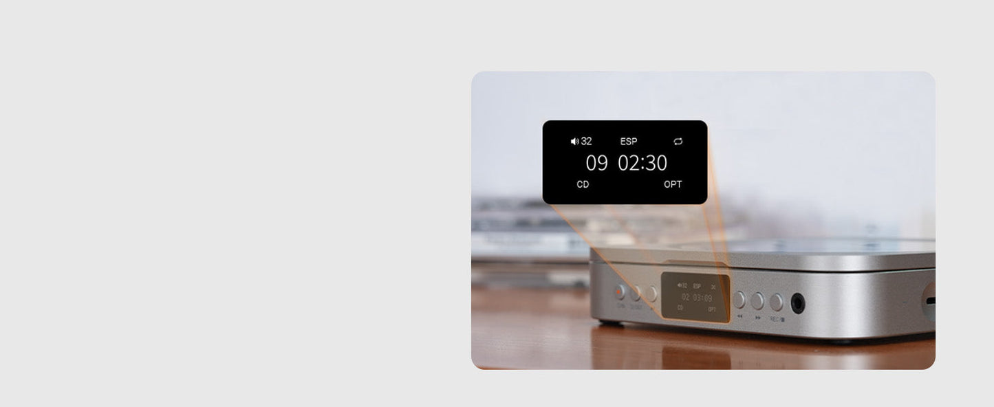 Fosi Audio Merak Silver – Lecteur CD HiFi avec DAC et Ampli Casque