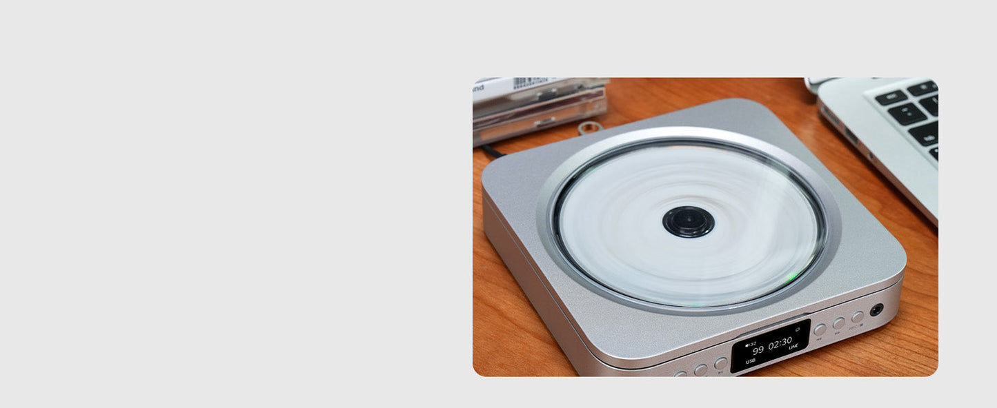 Fosi Audio Merak Silver – Lecteur CD HiFi avec DAC et Ampli Casque