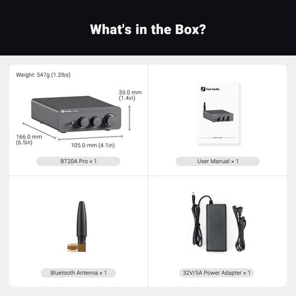 Fosi Audio BT20A Pro Amplificateur Bluetooth 2.0 – 2 × 300 W – Classe D