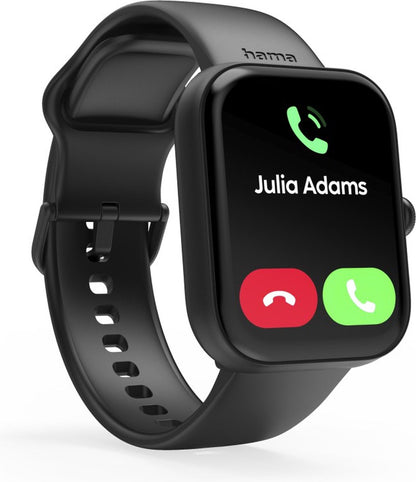 Hama Montre Connectée "5000" avec Téléphone, Analyse du Sommeil, Étanche – Noir – 47 mm