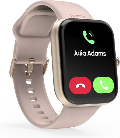 Hama Smartwatch 5000 – Montre Connectée Rosé avec Téléphone, Étanche, Analyse du Sommeil – 47 mm