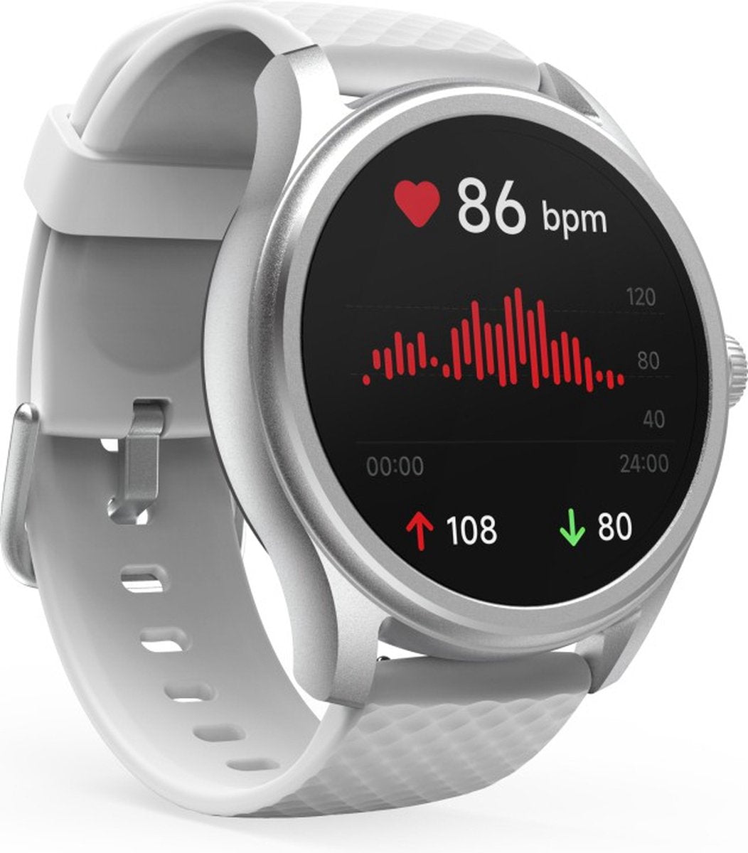 Hama Smartwatch 5010 – Montre Connectée Argent/Gris 46 mm Étanche avec Suivi du Sommeil