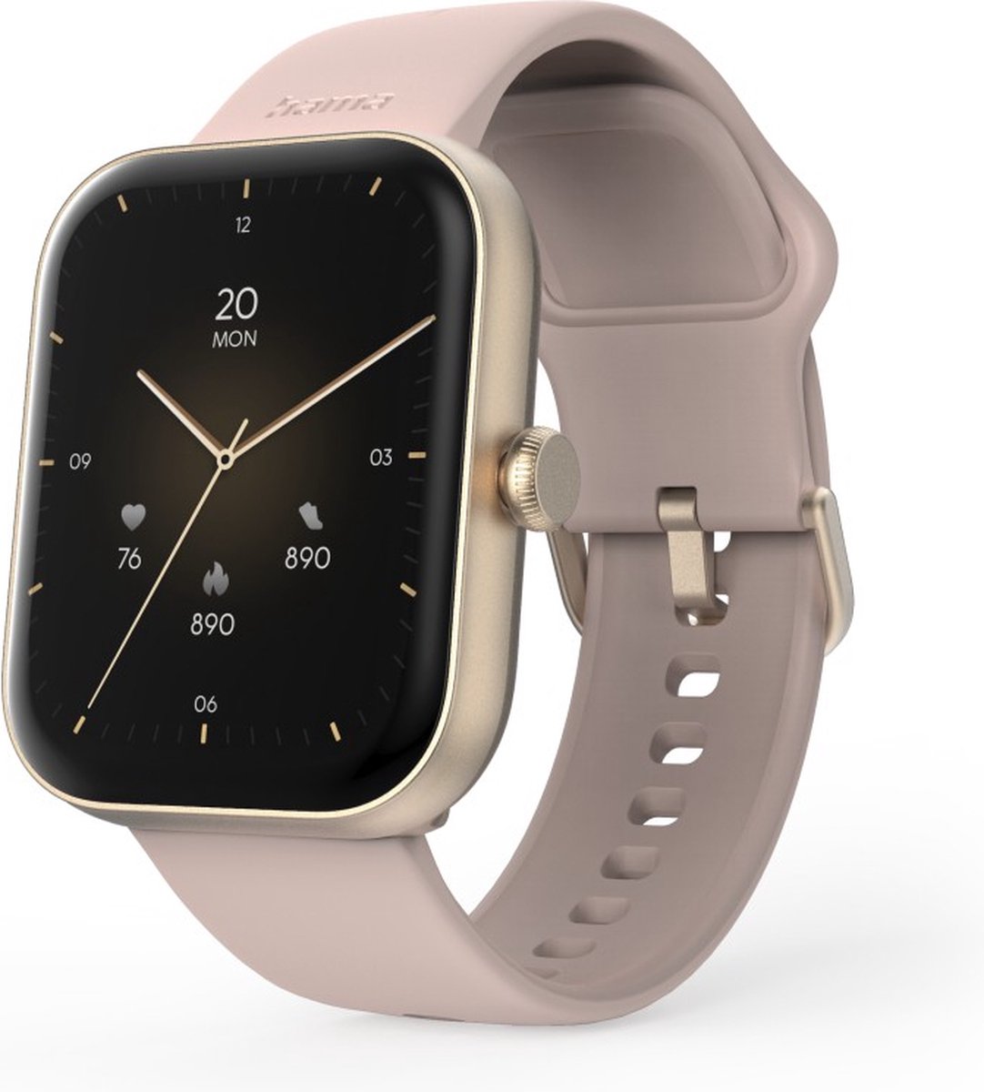 Hama Smartwatch 5000 – Montre Connectée Rosé avec Téléphone, Étanche, Analyse du Sommeil – 47 mm