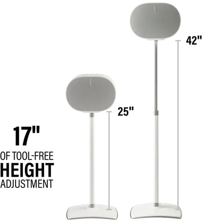 Sanus Pied d’Enceinte Réglable WSSE3A1-W2 pour Sonos Era 300 – Blanc