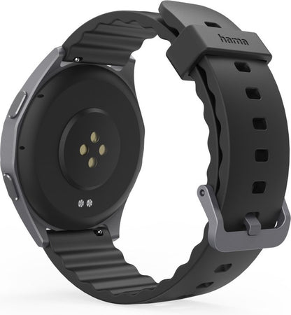Hama Montre Connectée 7010 – Anthracite – Téléphone, Bluetooth, GPS, Santé, AMOLED, 110+ Modes Sport – 36 mm