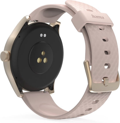 Hama Smartwatch 5010 – Montre Connectée Rosé 46 mm, Étanche avec Suivi du Sommeil