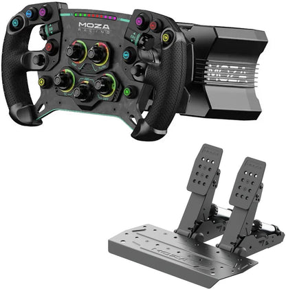 MOZA R9 V3 + GS V2P + SRP2 – Pack Sim Racing Direct Drive 9Nm PC