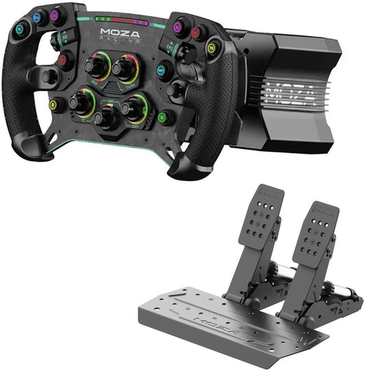 MOZA R9 V3 + GS V2P + SRP2 – Pack Sim Racing Direct Drive 9Nm PC