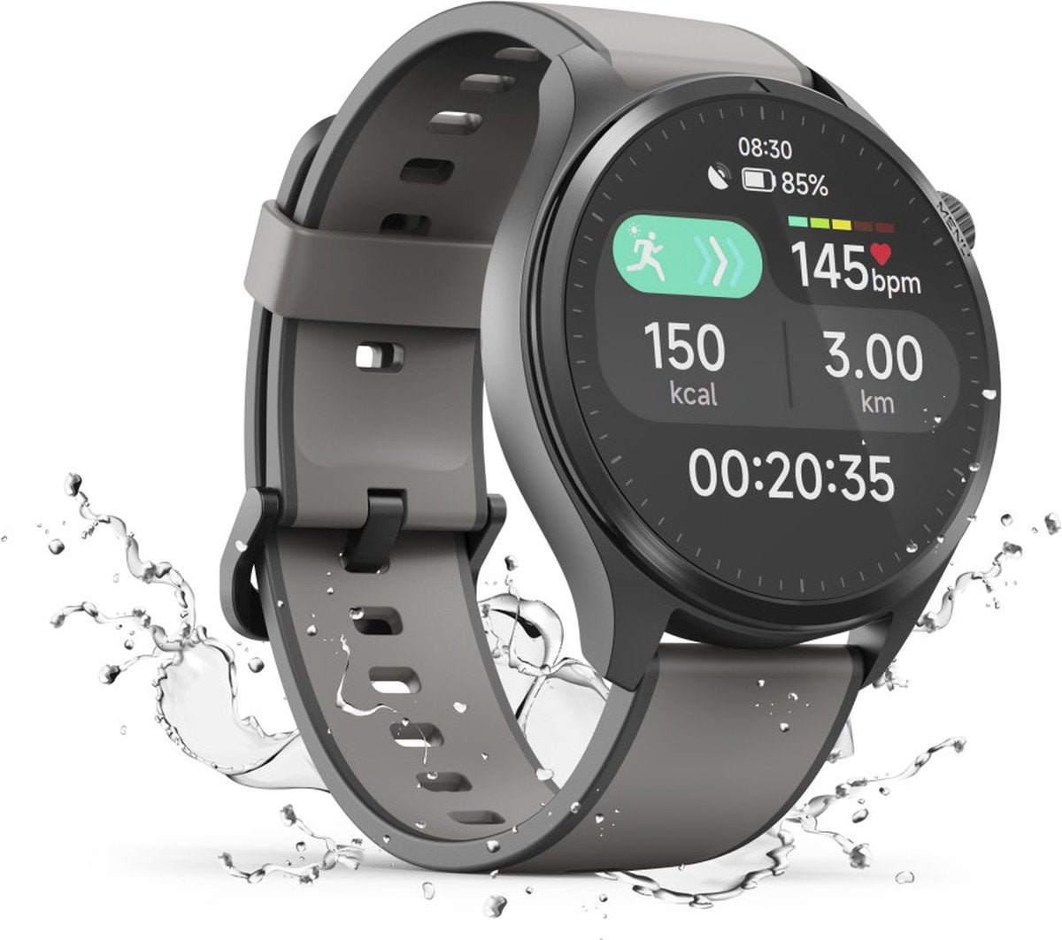 Hama Smartwatch 9000 – Montre connectée Anthracite avec Appels, Bluetooth, Double GPS, AMOLED 36 mm, Étanche