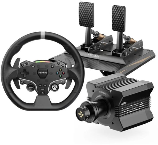 Moza Racing R12 V2 Bundle – Base Direct Drive 12Nm + volant ESX + pédales CRP2 – Xbox & PC