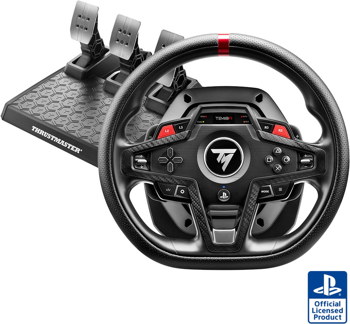 Thrustmaster T248R - Volant de course Force Feedback 3,1 Nm + pédalier - PS5, PS4, PC