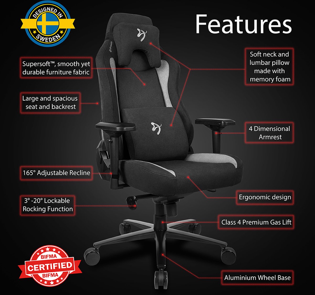 Arozzi Vernazza - Chaise gaming - Tissu SuperSoft™ - Brun