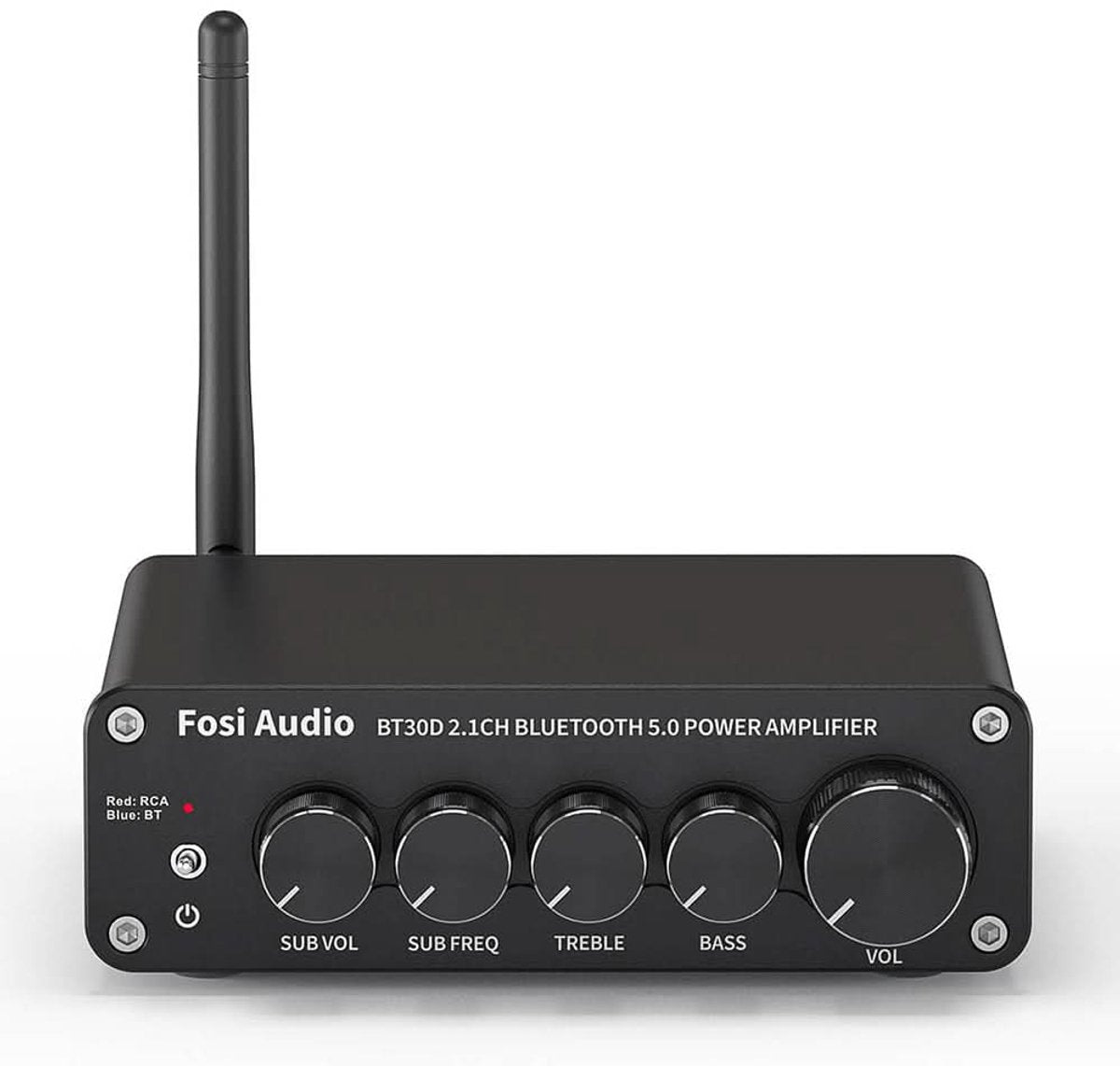 Fosi Audio BT30D - Amplificateur de puissance 2.1 canaux - Bluetooth 5.0 - avec réglage Bass & Treble