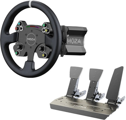 Moza Racing Bundle – R12 V2 Base + Volant CS V2P + Pédales SR-P