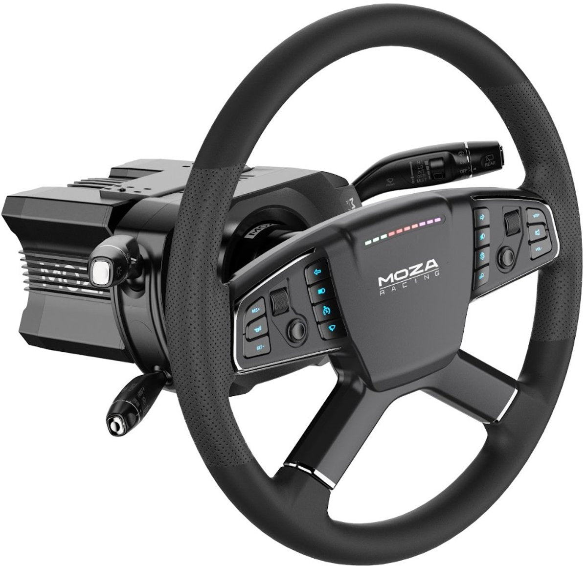 Moza Racing RS071 Truck Wheel Bundle + Multi-Function Stalks - Volant de camion professionnel avec commandes programmables - PC