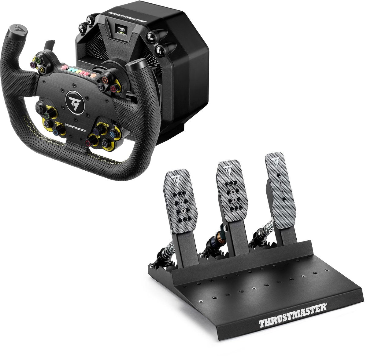 Thrustmaster T598 Servo Base + EVO Racing 31U Leather + Raceline Pedals III LC – Kit simracing Direct Drive – PC / PS4 / PS5