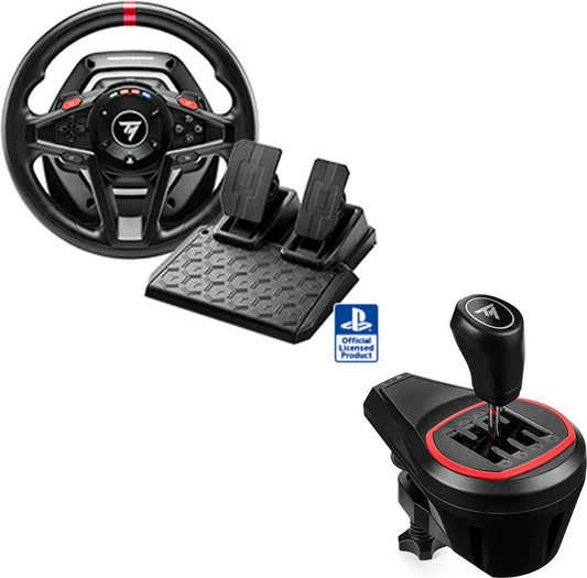 Thrustmaster T128-P + TH8S Shifter – Pack volant + pédalier + levier de vitesses – PS4/PS5/PC