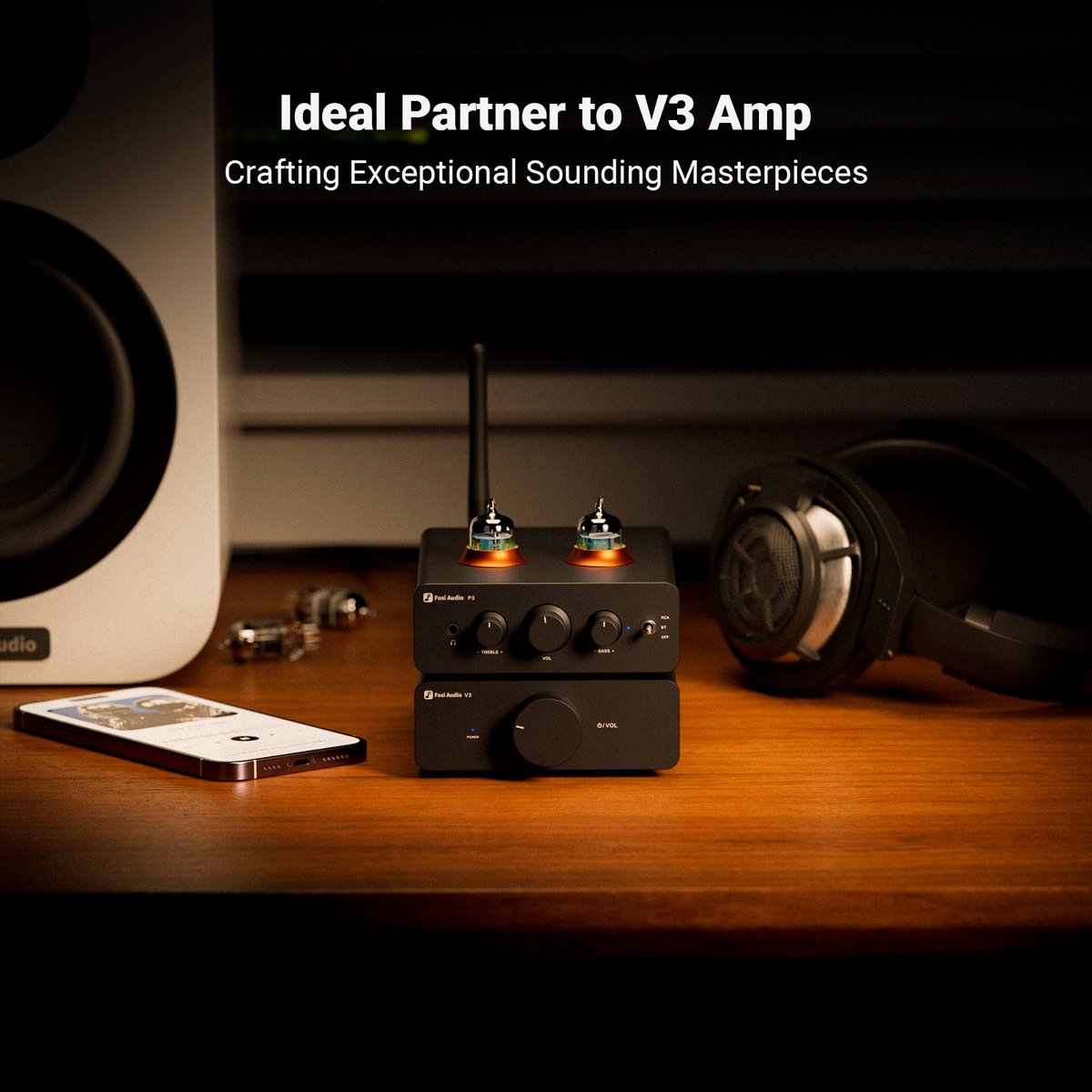 Fosi Audio P3 – Amplificateur casque & préampli à tubes Bluetooth
