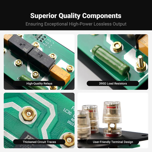 Fosi Audio LC30 Boîtier Sélecteur Audio Analogique 2 Voies avec VU-Mètre – Pour Amplificateurs HiFi et Haut-Parleurs Passifs