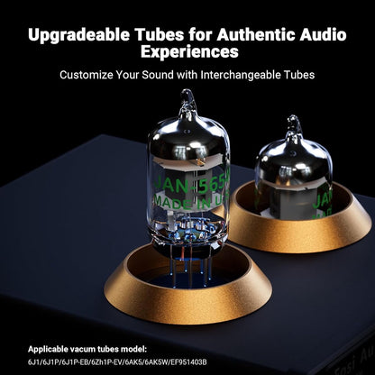 Fosi Audio Box X2 Préamplificateur Phono HiFi à Tubes pour Platine MM avec Bouton Multifonction, Gain Réglable, Entrée AUX 3,5 mm et Sortie RCA