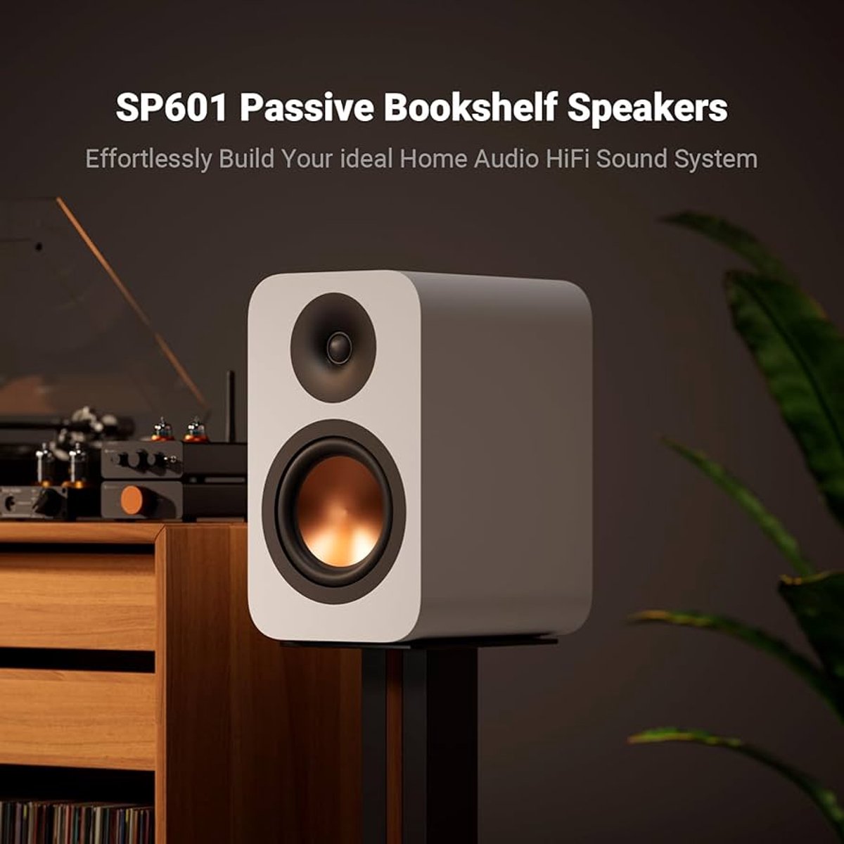 Fosi Audio SP601 - Passive Bookshelf Speakers - 2-Way HiFi Speakers