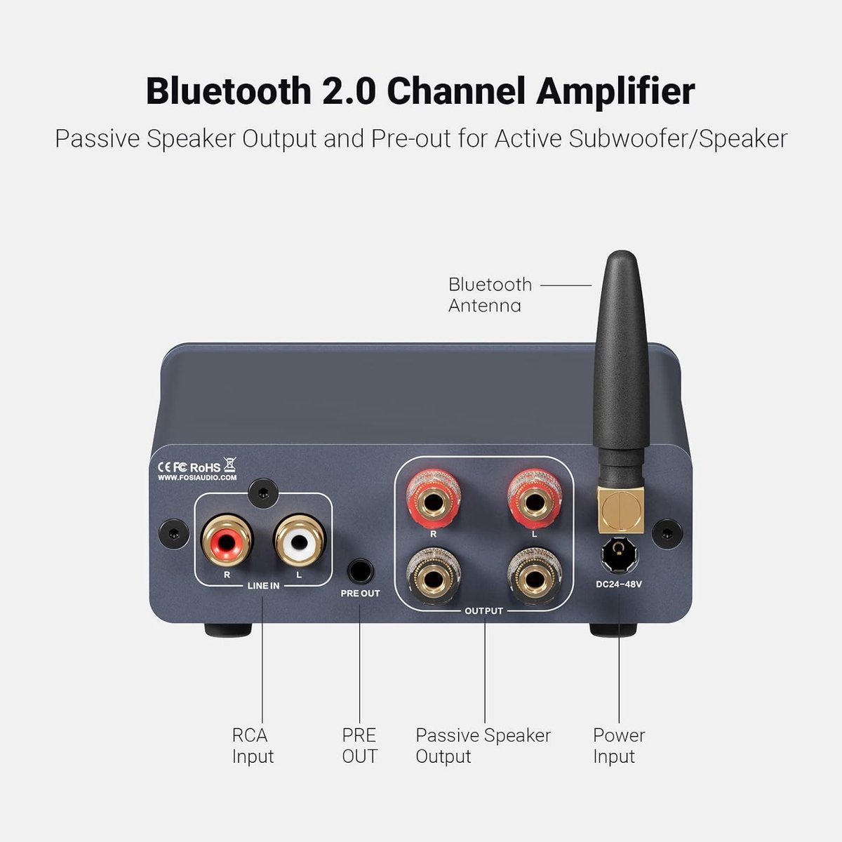 Fosi Audio BT20A Pro Amplificateur Bluetooth 2.0 – 2 × 300 W – Classe D