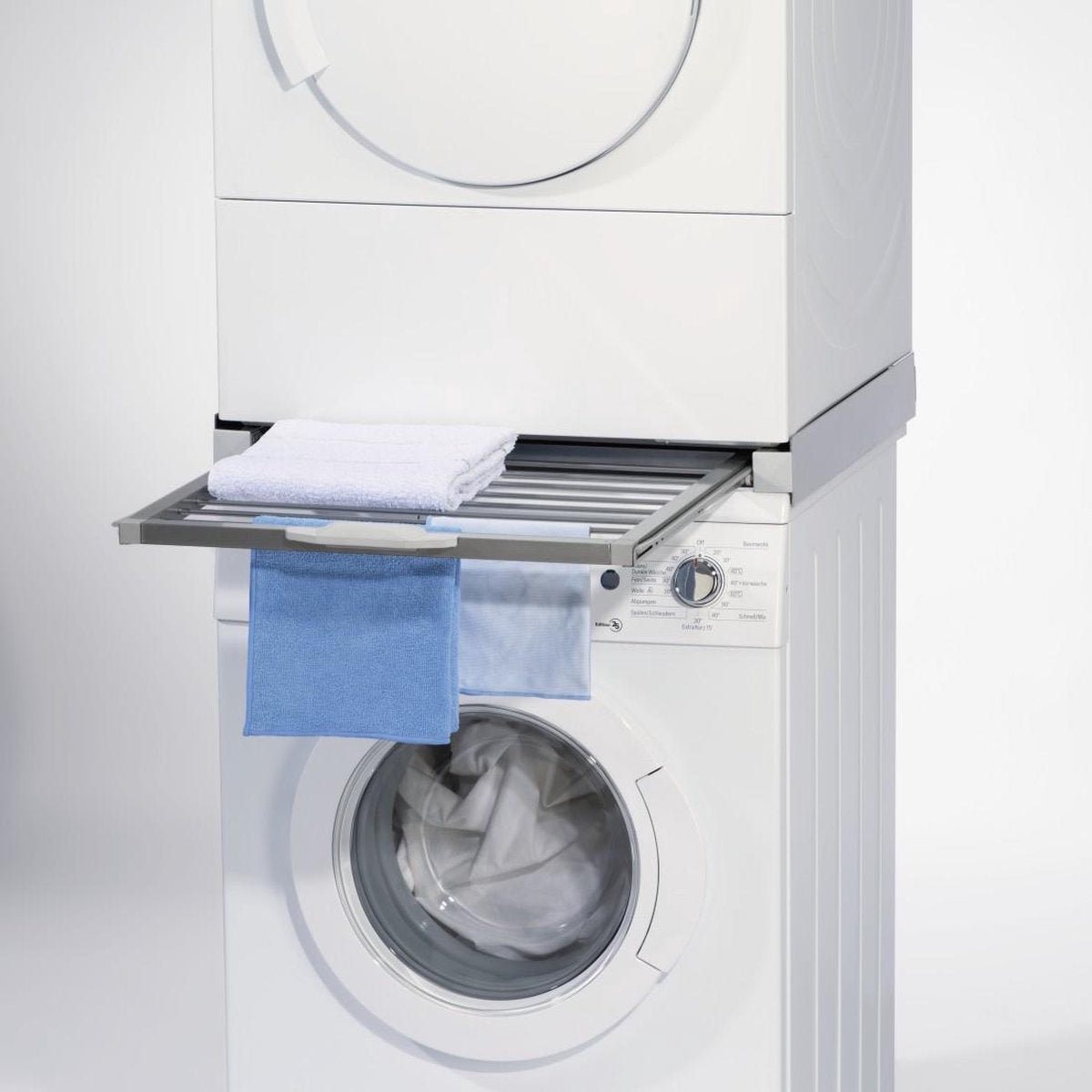 Xavax Kit de Superposition pour Lave-linge/Sèche-linge avec Étendoir Intégré