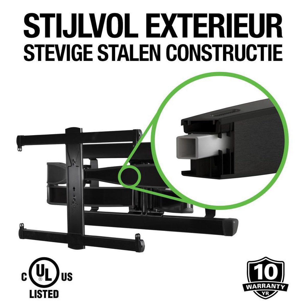 Sanus Support Mural TV VLF728 – Orientation Totale – Noir