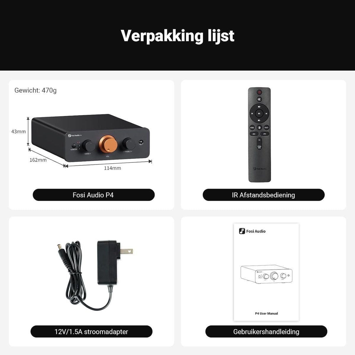 Fosi Audio P4 Mini Préamplificateur avec 3 Entrées RCA – Préamp pour Amplificateurs, Subwoofers Actifs et Haut-Parleurs