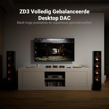 Fosi Audio ZD3 DAC Préamplificateur de Bureau – ES9039Q2M – HDMI ARC, Bluetooth, USB, Optique, Coaxial – Sorties XLR/RCA avec Télécommande