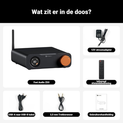 Fosi Audio ZD3 DAC Préamplificateur de Bureau – ES9039Q2M – HDMI ARC, Bluetooth, USB, Optique, Coaxial – Sorties XLR/RCA avec Télécommande
