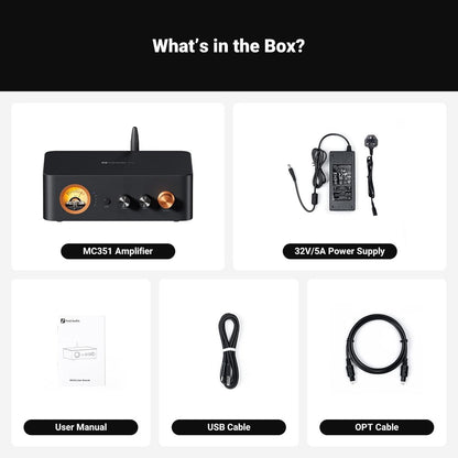 Fosi Audio MC351 Amplificateur 2.1 Canaux avec DAC – VU-Mètre Vintage – Récepteur Bluetooth, USB, Optique, Coaxial