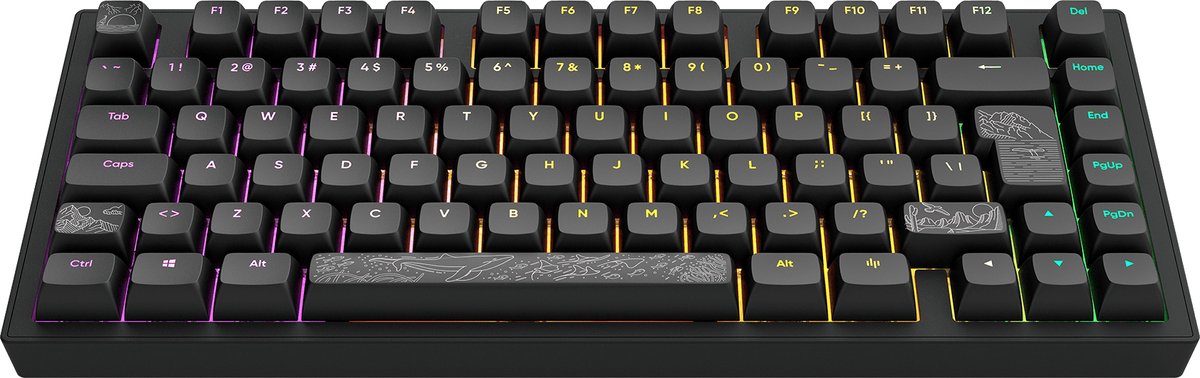 Dark Project ALU Terra Nostra – Clavier gaming mécanique ISO (DE) – Noir