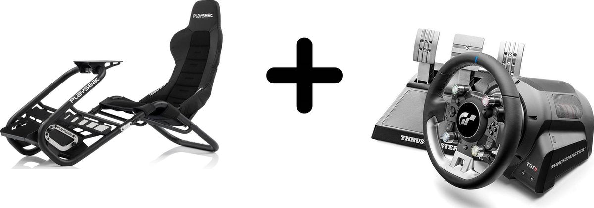 Thrustmaster T-GT II Volant de Course + 3 Pédales + Playseat Trophy – Sans Pied, Avec Siège