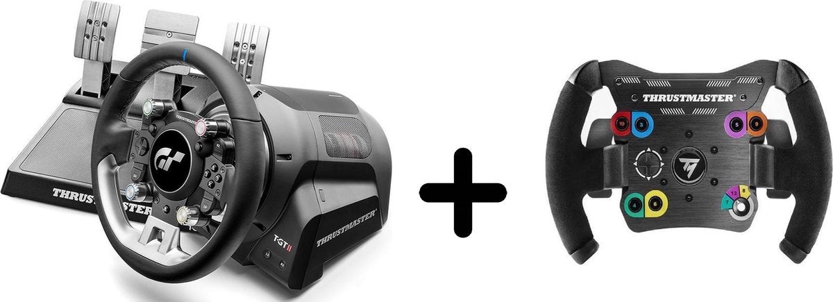 Thrustmaster T-GT II Volant + 3 Pédales + Volant Open Wheel Add-On – Sans Pied – PS5/PS4/PC