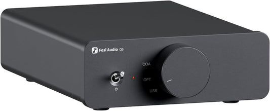 Fosi Audio Q6 DAC de Bureau Mini – Convertisseur Audio Numérique vers Analogique USB-C – Entrée OPT/COA – Sortie RCA + Sub – Hi-Res 32bit/768kHz