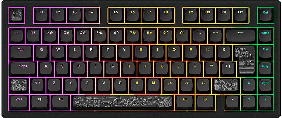 Dark Project ALU Terra Nostra – Clavier gaming mécanique ISO (DE) – Noir