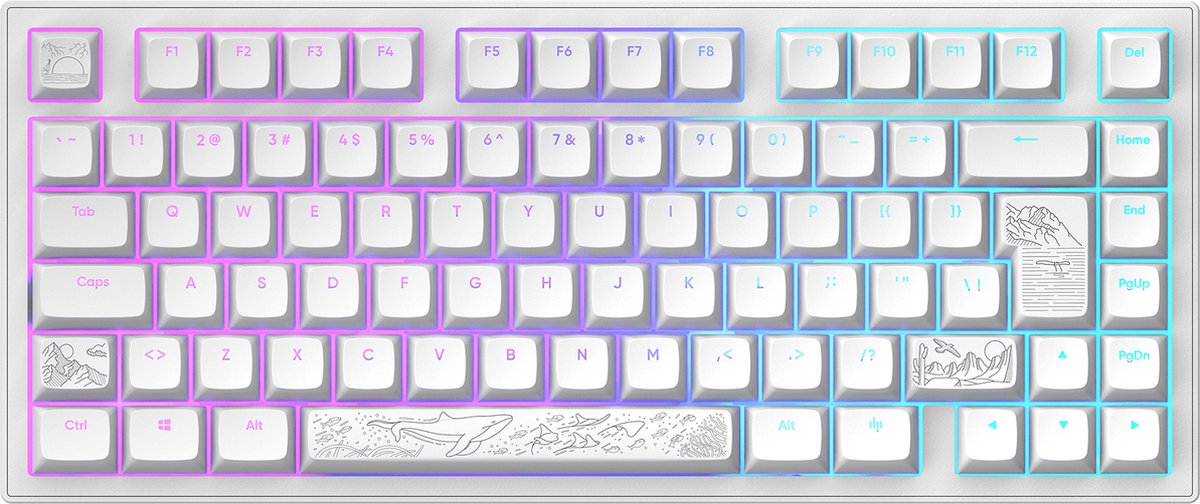 Dark Project ALU Terra Nostra – Clavier gaming mécanique ISO (DE) – Blanc