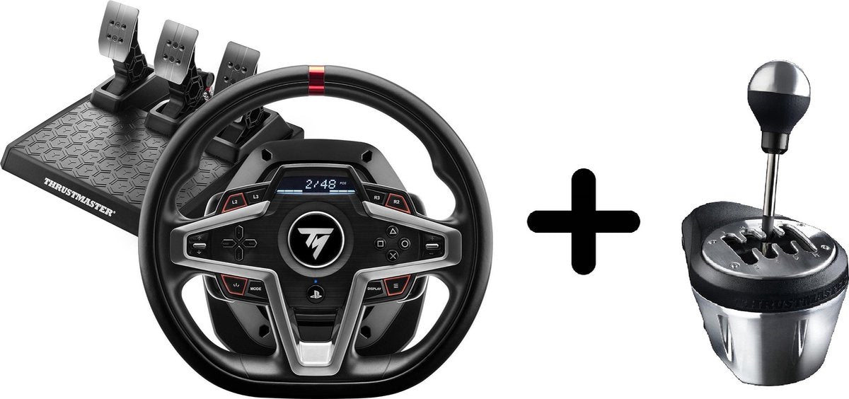 Thrustmaster T248-P Volant + 3 Pédales + Levier TH8A – Sans Pied – PS5/PS4/PC
