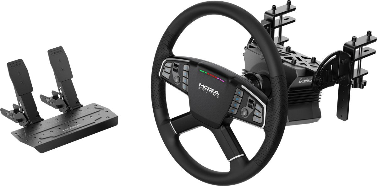 Moza Racing RS071 Truck Wheel Bundle + Multi-Function Stalks - Volant de camion professionnel avec commandes programmables - PC