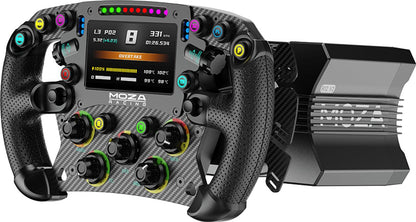 Moza F1 2025 – Pack simulateur de course R12 V2 + Volant FSR2 + Pédales SR-P + Playseat Formula Intelligence F1 Edition + Tapis XL – PC