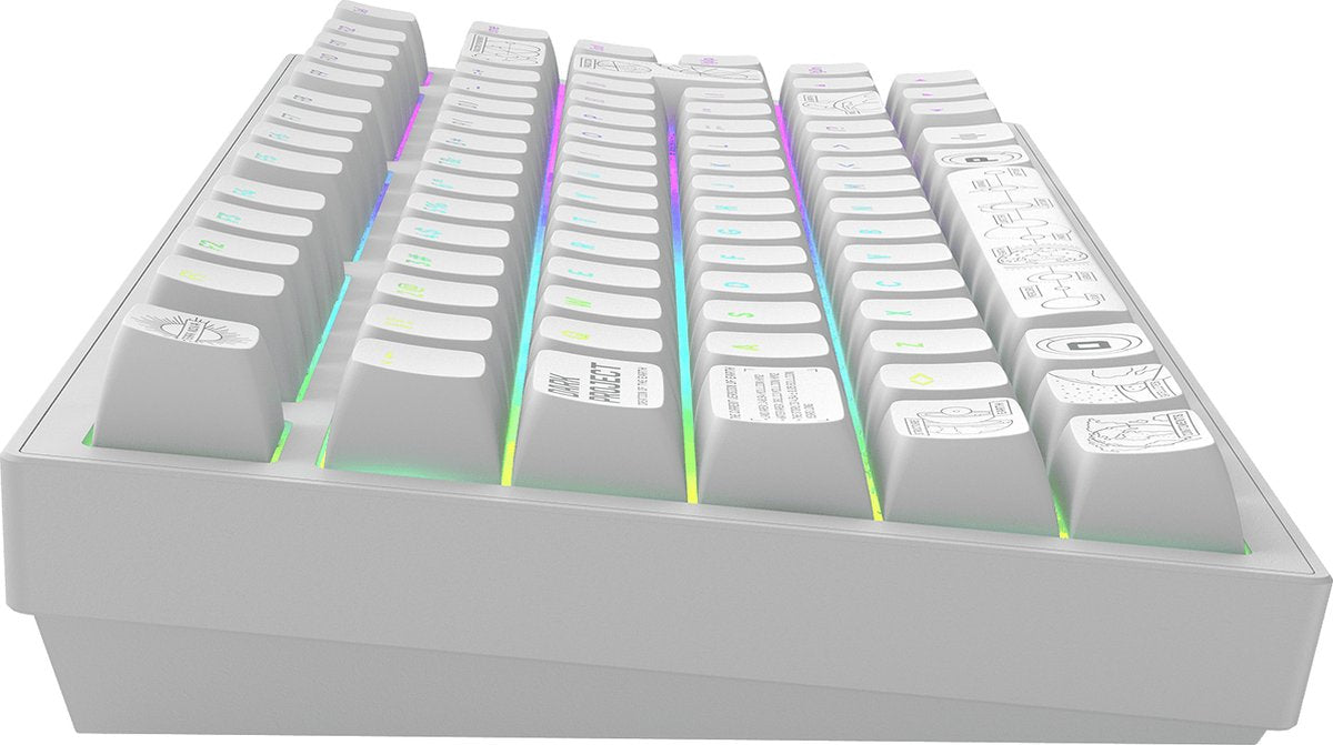 Dark Project - ALU Terra Nova - Clavier Gaming Mécanique Sans Fil ISO (DE) - Blanc