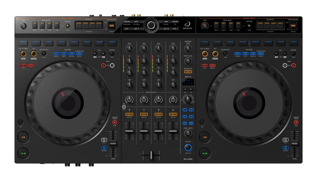 Pioneer DDJ-GRV6 - Contrôleur DJ - 4 canaux - Noir