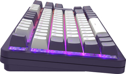 Dark Project ALU87A – Clavier gaming mécanique ISO (DE) – Violet/Blanc